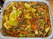 A picture of leftover chicken stir fry