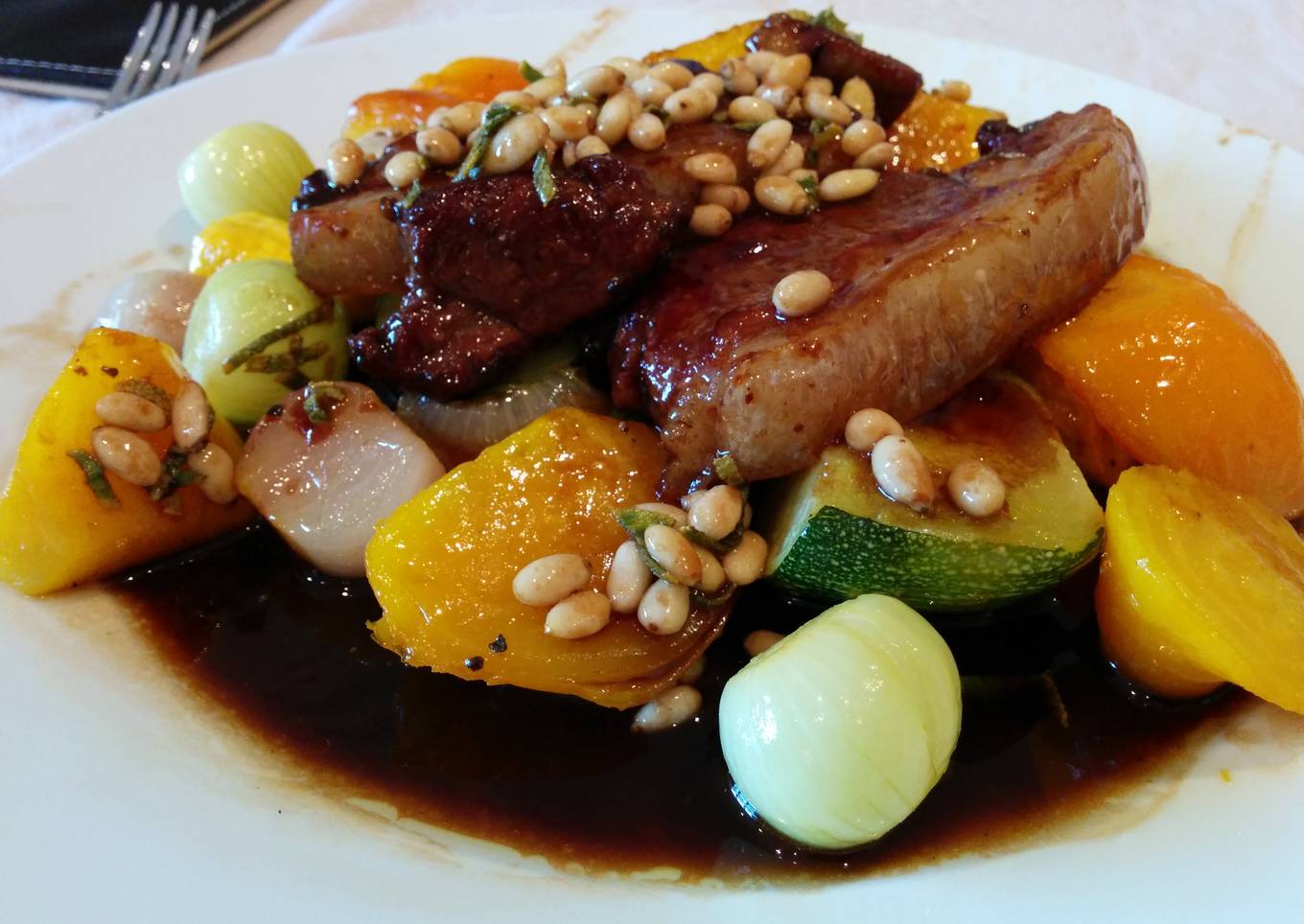 Lamb Cutlets with Roasted Courgettes and Beetroot