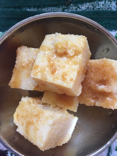 Una foto de Flan de polenta