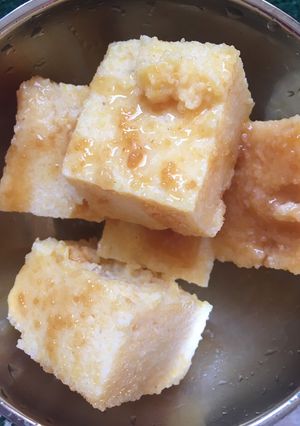 Una foto de Flan de polenta