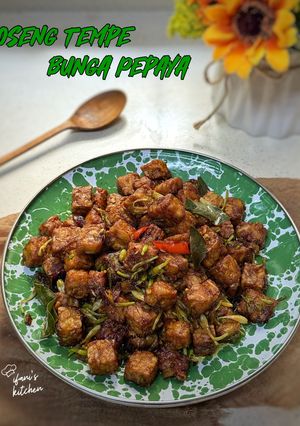 Foto resep 624. Oseng Tempe Bunga Pepaya