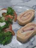 Sabores de primavera - pionono de roque y ensalada