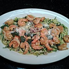 A picture of Shrimp Scampi with Zucchini Noodles.