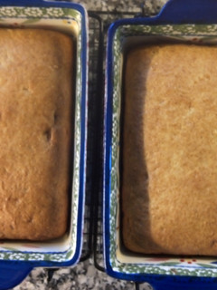 A picture of Reese's Peanut Butter Cup Banana Bread.