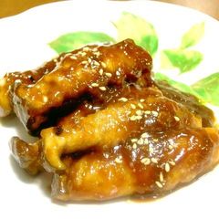 A picture of Garlic-Miso Teriyaki King Oyster Mushroom and Pork Roll.