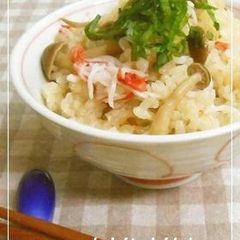 Crab Sticks and Shimeji Mushroom Rice A picture of Crab Sticks and Shimeji Mushroom Rice.