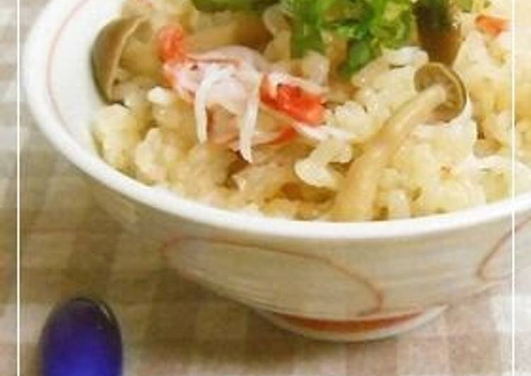 Simple Way to Prepare Speedy Crab Sticks and Shimeji Mushroom Rice
