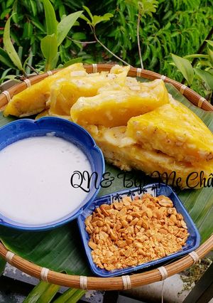 Hình của món Bánh chuối hấp nước cốt dừa.