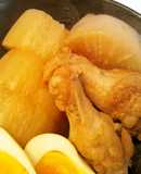 Frozen Daikon Radish and Chicken Wings Simmered In Mentsuyu