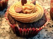 A picture of choco chips cupcake