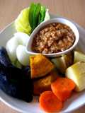 Warm Vegetables with Oyster Flavored Meat Miso