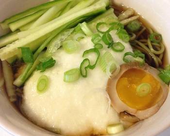 Easy Recipe Chilled Matcha Soba with Grated Yamaimo Home Style