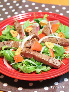A picture of Beef Steak Salad.