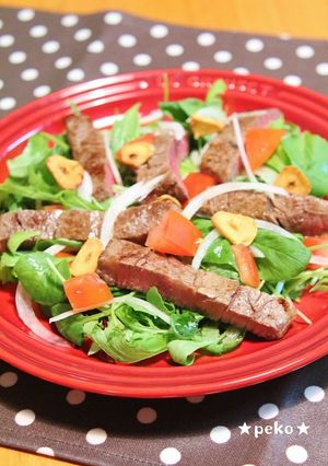 A picture of Beef Steak Salad.