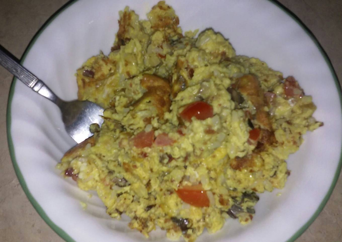 Loaded scrambled eggs