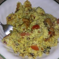 A picture of Loaded scrambled eggs.