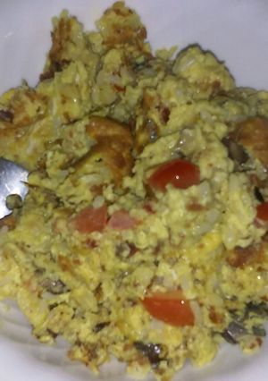 A picture of Loaded scrambled eggs.