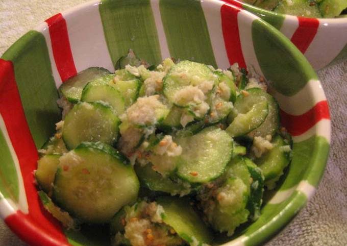 Crab and Cucumber with Vinegar Sauce (Sunomono) Recipe by cookpad.japan ...