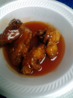 A picture of sweet and sour chicken.