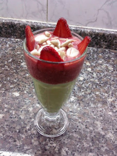 A picture of Avocado, Strawberry, Banana Cocktail.
