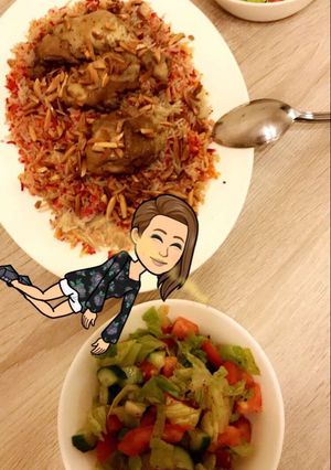 صورة لوصفة كبسه الدجاج الملونه