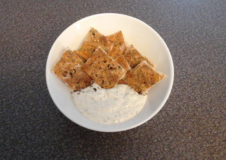 Easiest Way to Make Any-night-of-the-week Homemade Crackers With A Homemade Dip