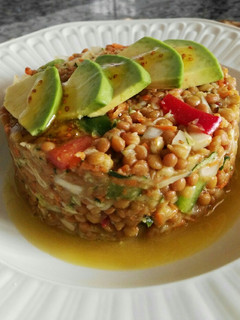 Una foto de Ensalada de lentejas con aliño de mostaza y miel