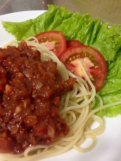 Hình của món Mì spaghetti sốt bò bằm.