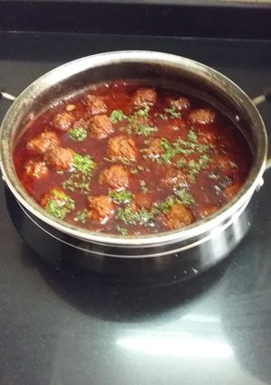 A picture of Mutton mince kofta curry.
