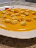 Puré de verduras y fiambre de pavo al pimentón