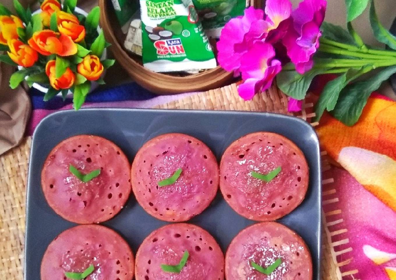 Kue Lumpur Ubi Ungu Bersantan toping Sugar Cinnamon