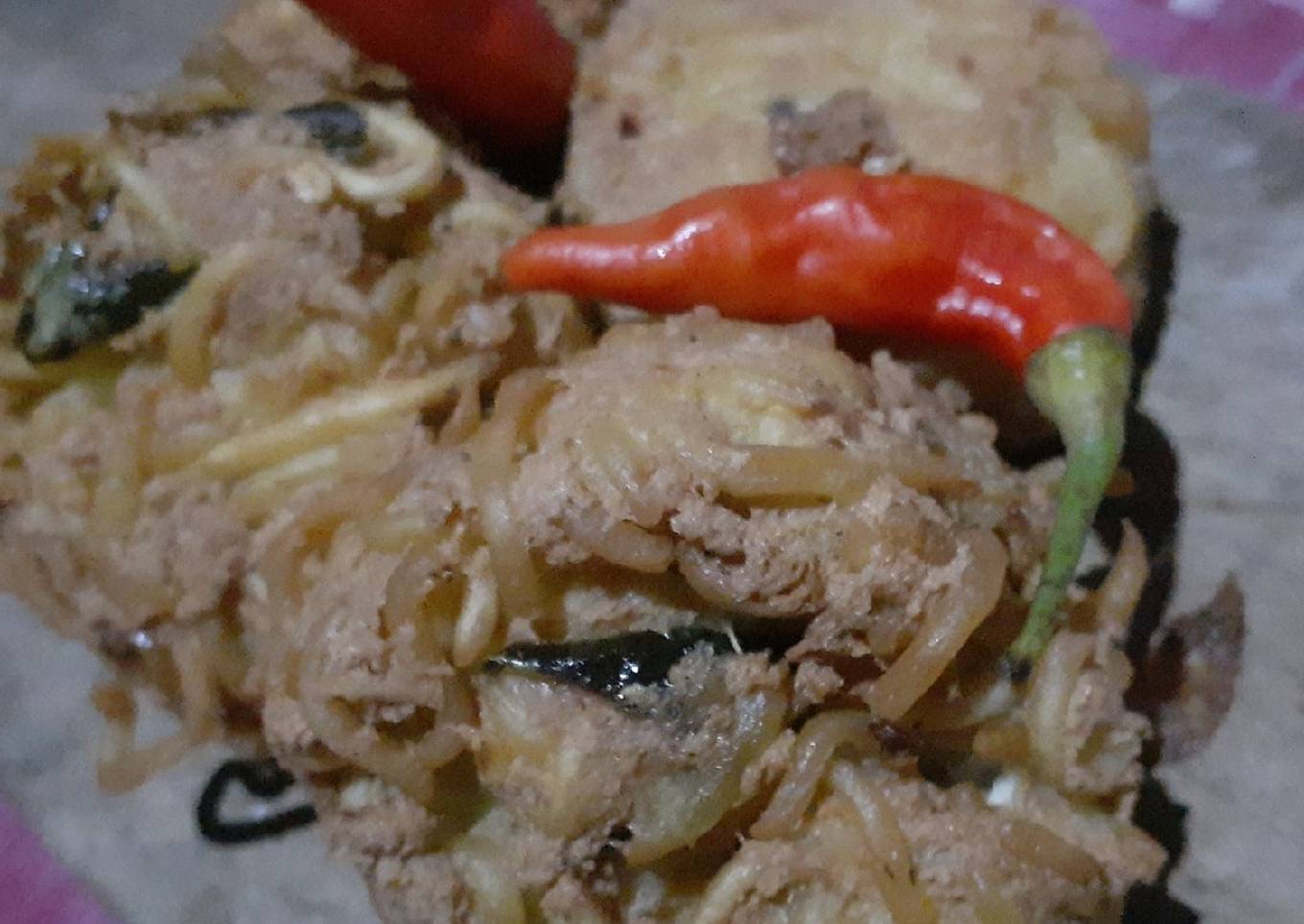 Perkedel tahu dan mie simple