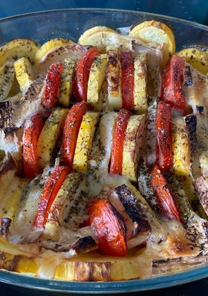 Grillezett zöldségek sajttal recept fotója