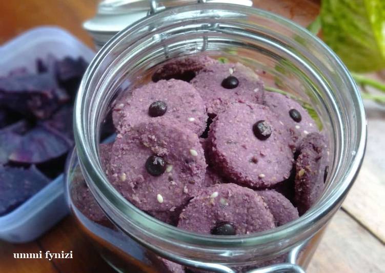 Bagaimana Menyiapkan Cookies oat ubi ungu (gluten free, sugar free) Anti Gagal