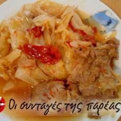 A picture of Cabbage with pork.