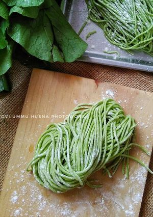 Foto resep Mie Sawi homemade, alami, kenyal dan sehat