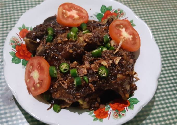 Ayam goreng kuah kecap kacang Palembang