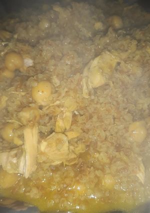 صورة لوصفة دفين بدجاج (برغل على دجاج)