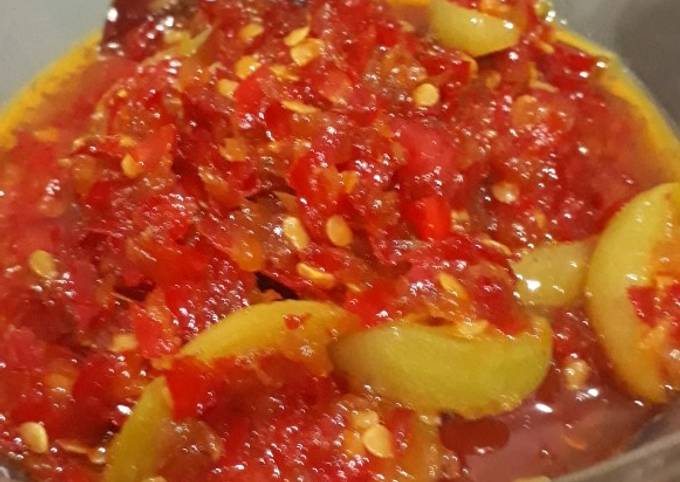 Sambal ayam pop versi merah