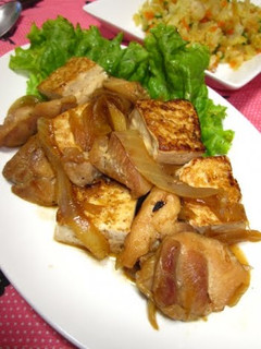 A picture of Chicken and Tofu Ginger Stir-Fry.