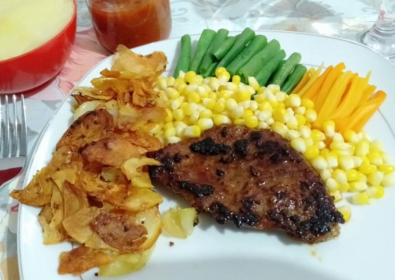 Steak daging dan kentang oven