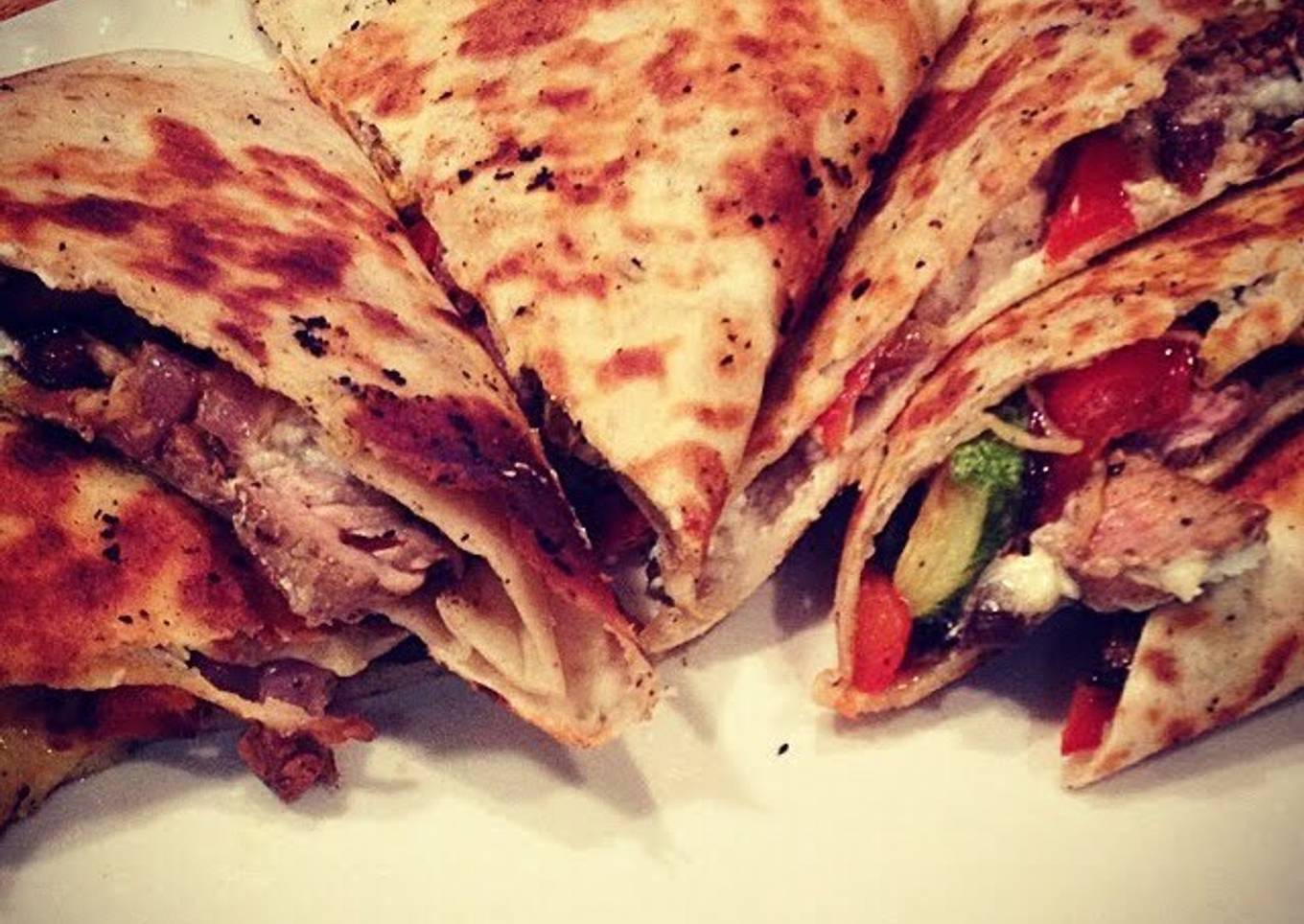Roasted Veggie & Balsamic Steak Quesadillas