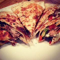 A picture of Roasted Veggie & Balsamic Steak Quesadillas.