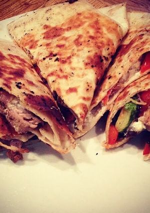 A picture of Roasted Veggie & Balsamic Steak Quesadillas.