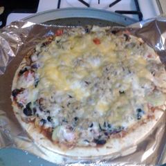 A picture of cowboy pizza.