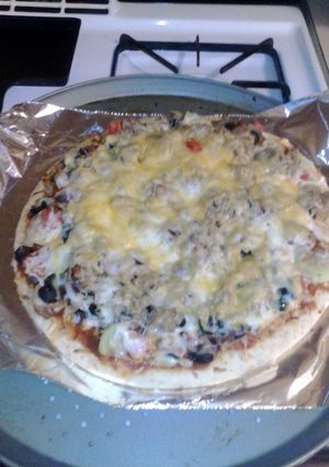 A picture of cowboy pizza.