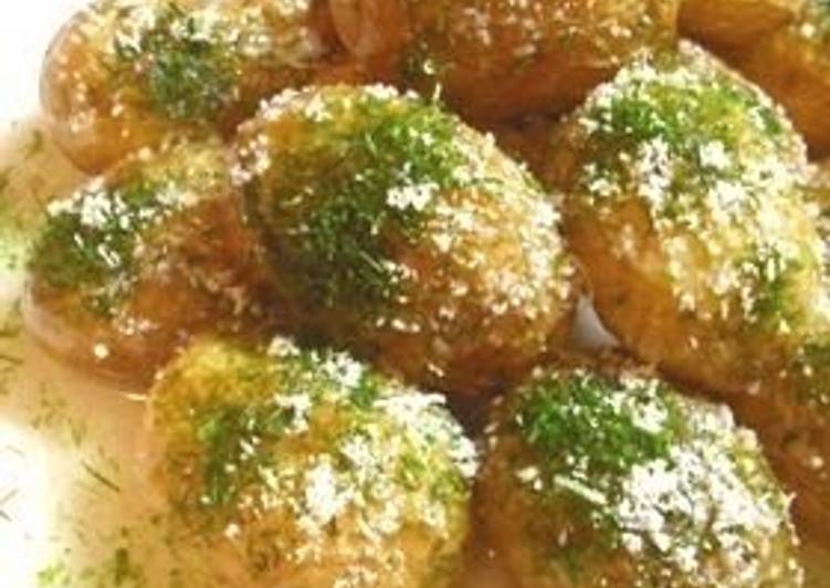 Fried Spring Potatoes with Cheese and Nori Seaweed