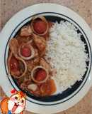 Bonito con tomates cerezas y su salsa