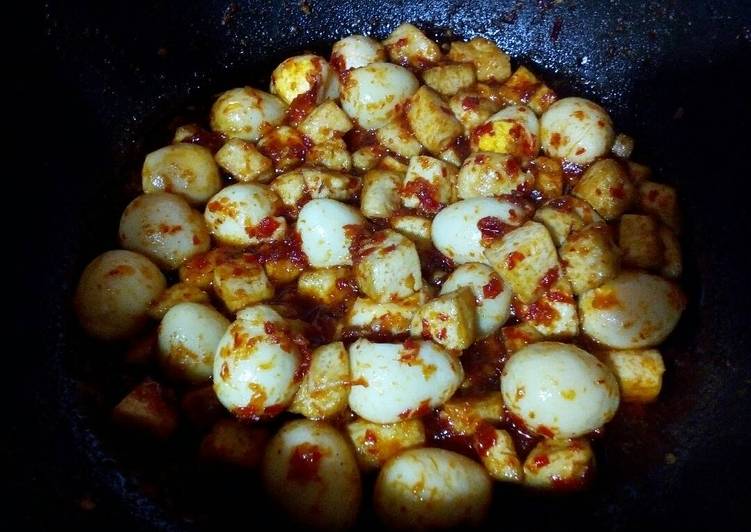 Balado Telur Puyuh dan Tahu