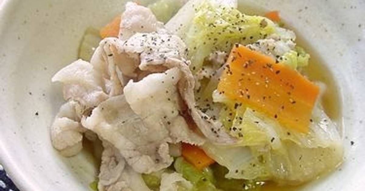 Chinese Cabbage & Pork Simmered with Consommé and Butter Recipe by